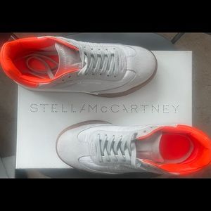 STELLA MCCARTNEY WOMEN’S Loop Lace-up Sneaker in Neon Orange/Gray - SIZE 11